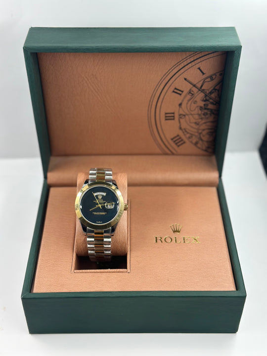Rolex Day Date Black Dial With Twotone