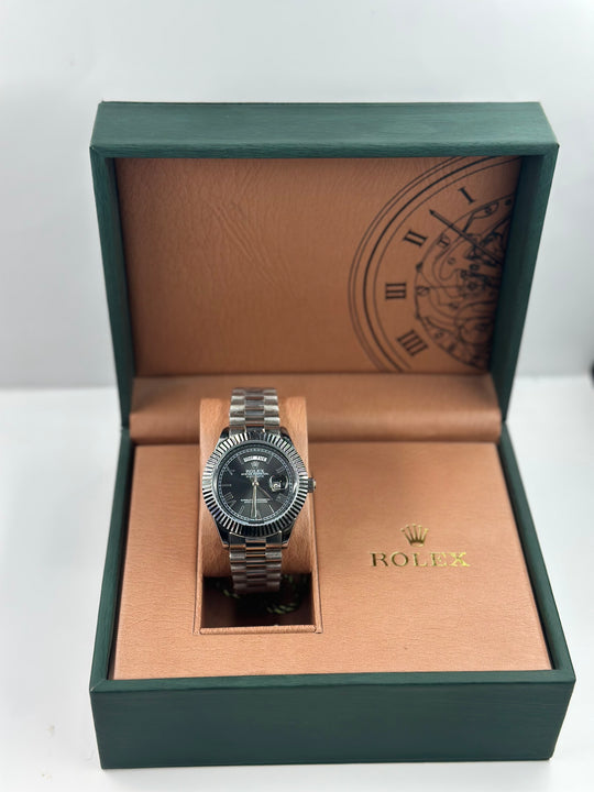 Rolex Day Date Grey Dial with silver chain