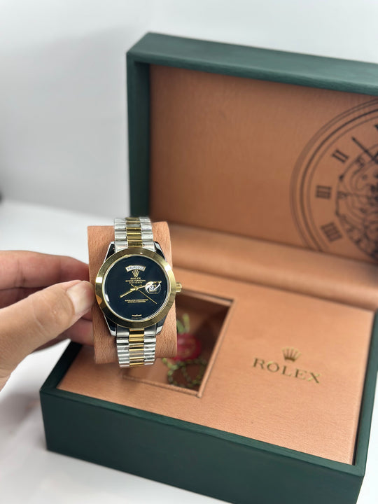 Rolex Day Date Black Dial With Twotone