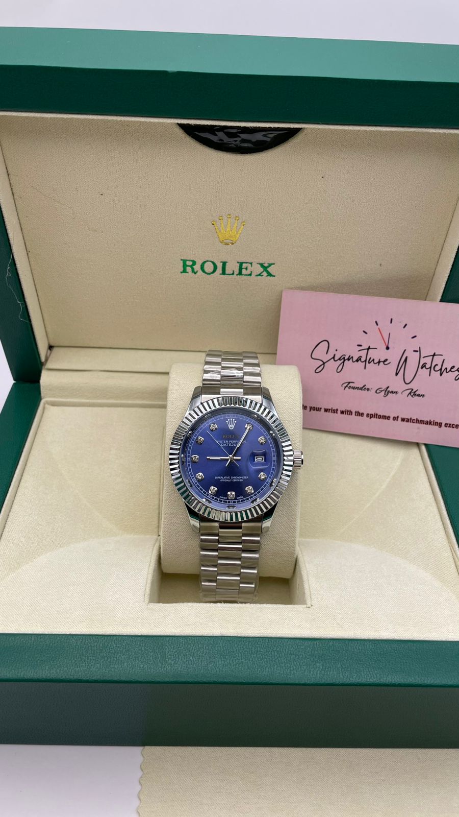 Rlx DateJust – 40mm Fluted Bezel – Blue Dial | Signature Watches