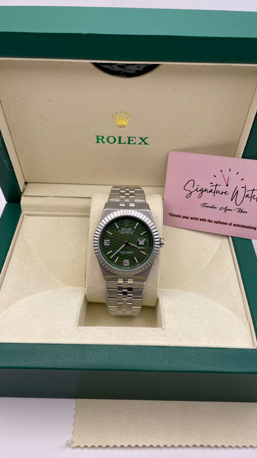 Datejust 36 Silver Jubilee – Palm Motif Green Dial | Fluted Bezel